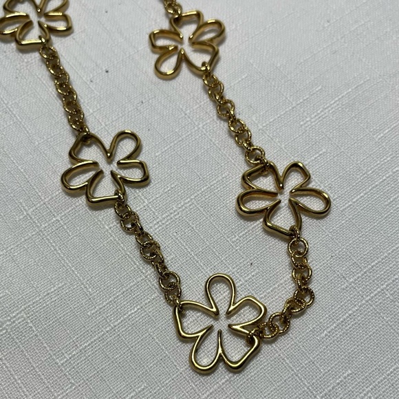 Vintage Robert VERDI Gold-tone Flower Necklace. Stamped - Picture 5 of 7